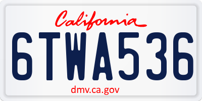 CA license plate 6TWA536