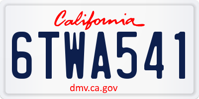 CA license plate 6TWA541