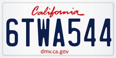 CA license plate 6TWA544