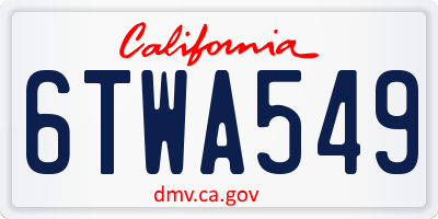 CA license plate 6TWA549