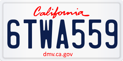 CA license plate 6TWA559