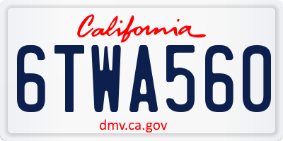 CA license plate 6TWA560