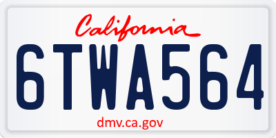 CA license plate 6TWA564