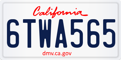 CA license plate 6TWA565