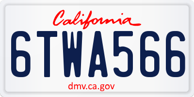 CA license plate 6TWA566