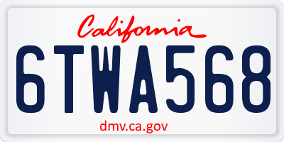 CA license plate 6TWA568