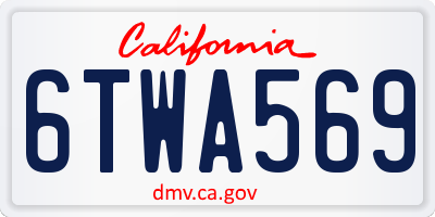 CA license plate 6TWA569