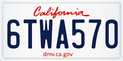 CA license plate 6TWA570