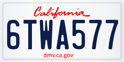 CA license plate 6TWA577