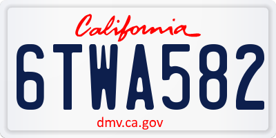 CA license plate 6TWA582