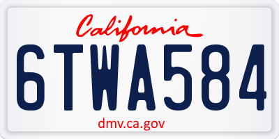 CA license plate 6TWA584