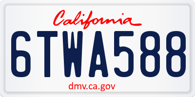CA license plate 6TWA588