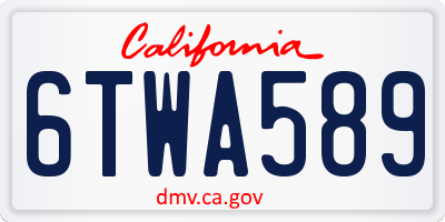 CA license plate 6TWA589