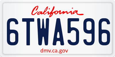 CA license plate 6TWA596