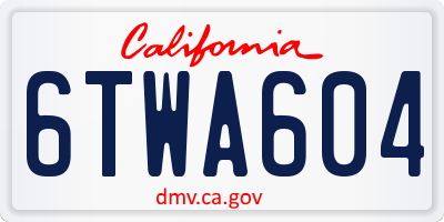 CA license plate 6TWA604