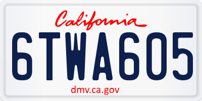 CA license plate 6TWA605