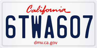 CA license plate 6TWA607