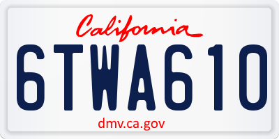 CA license plate 6TWA610