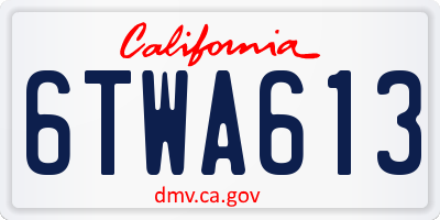 CA license plate 6TWA613