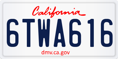 CA license plate 6TWA616