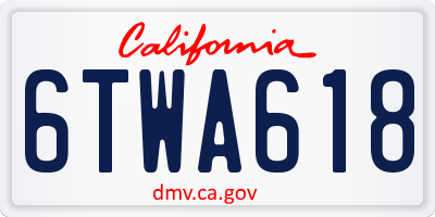 CA license plate 6TWA618