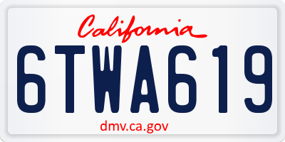 CA license plate 6TWA619