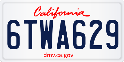 CA license plate 6TWA629
