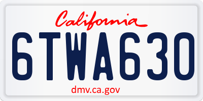 CA license plate 6TWA630