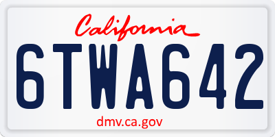 CA license plate 6TWA642