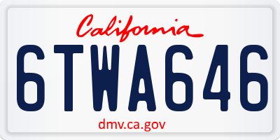 CA license plate 6TWA646