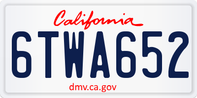 CA license plate 6TWA652