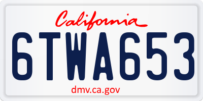 CA license plate 6TWA653