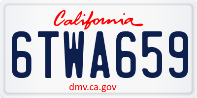 CA license plate 6TWA659