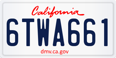 CA license plate 6TWA661