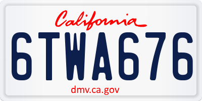 CA license plate 6TWA676