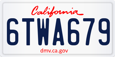 CA license plate 6TWA679