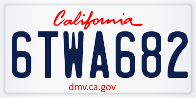 CA license plate 6TWA682