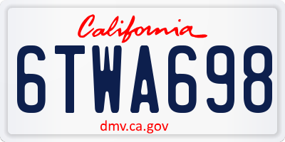 CA license plate 6TWA698