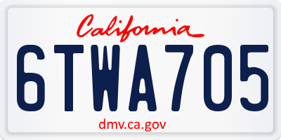 CA license plate 6TWA705