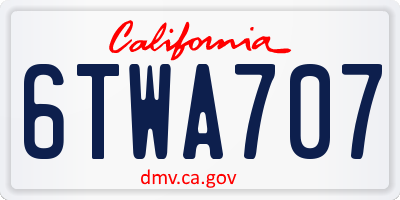 CA license plate 6TWA707