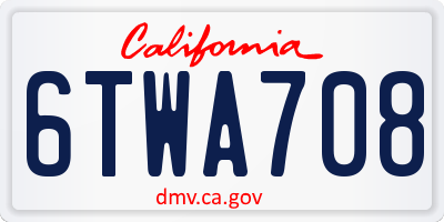 CA license plate 6TWA708