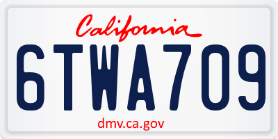 CA license plate 6TWA709