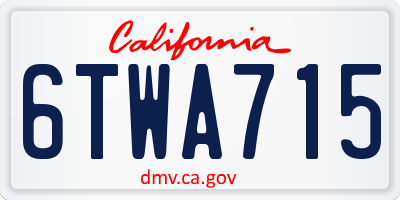 CA license plate 6TWA715