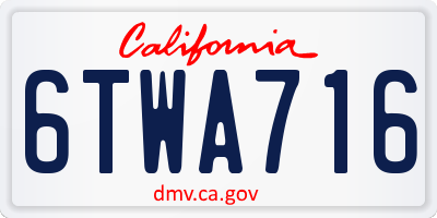 CA license plate 6TWA716