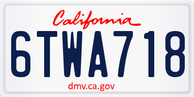 CA license plate 6TWA718