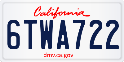 CA license plate 6TWA722