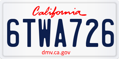 CA license plate 6TWA726