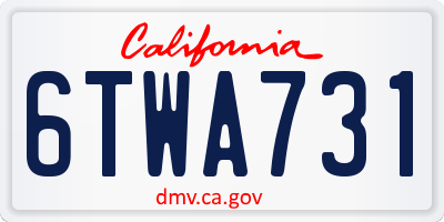 CA license plate 6TWA731