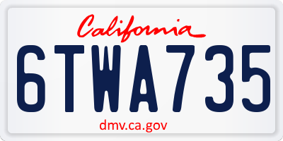 CA license plate 6TWA735
