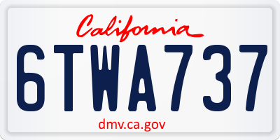 CA license plate 6TWA737